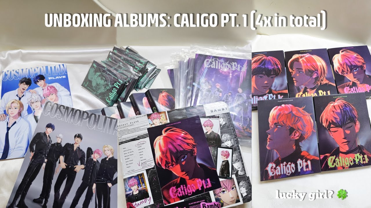 【unboxing】 plave caligo pt 1 albums unboxing (4x in total)💖aim to collect all albums’ photocards🍀