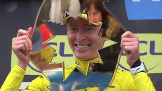 PARIS-NICE Cycle Race 2024 - Race Finish &amp; Winner&#39;s Podium - (Jorgenson, Evenepoel, McNulty)