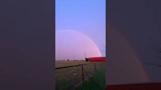 Double rainbow, pink sky, rain, &amp; gorgeous Texas sunset? Praise the Lord!✨😍 #sunset #farming #short