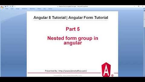 Part-5 : Nested FormGroup in angular 8 | Angular Form Tutorials | Angular 8/12 Tutorials