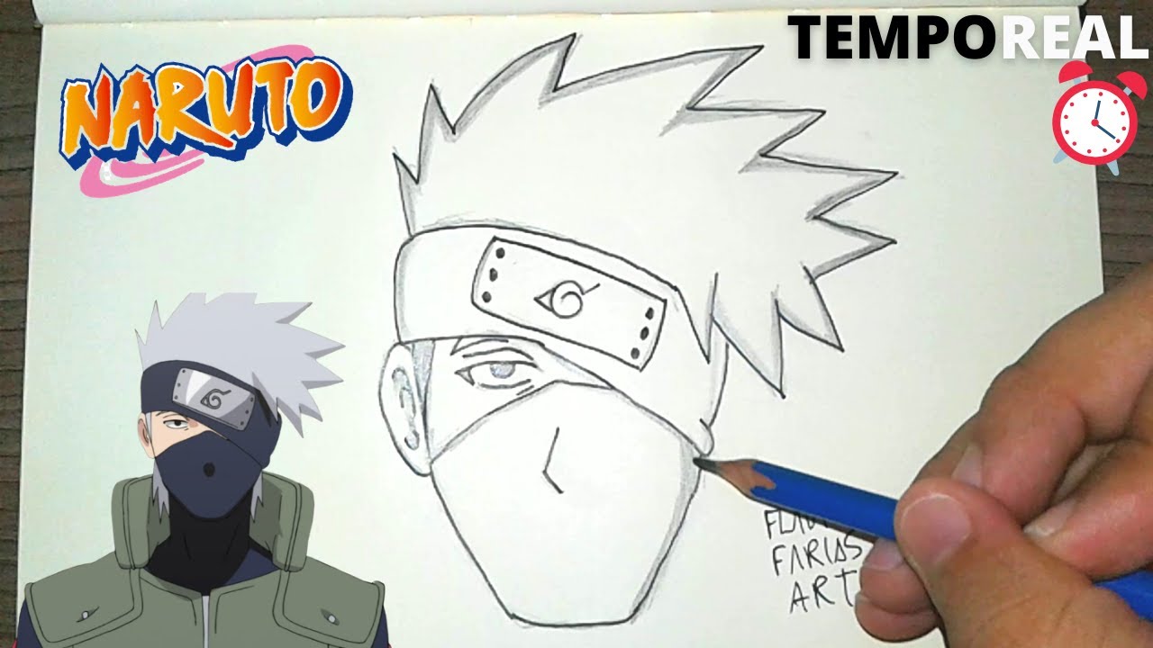 COMO DESENHAR O ROSTO DO KAKASHI SUPER FÁCIL 