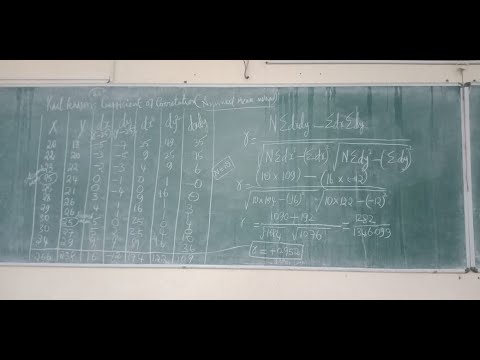 Karl Pearson's Coefficient of Correlation - Assumed Mean Method - YouTube