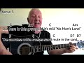 The Green Fields of France - key G - Fureys cover - easy chord guitar lesson on-screen chords lyrics