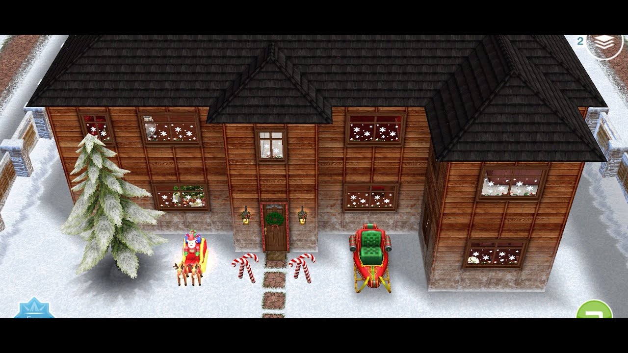 Updated Christmas Cabin with All Christmas Items Sims FreePlay Holiday