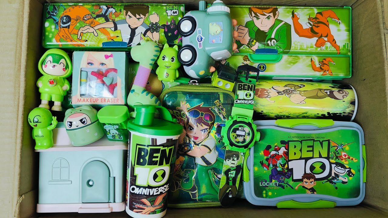 BEN 10 Stationery & Toys Items📚 Geometry Box, Sharpener, Pen