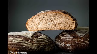Authentic German Sourdough Rye Bread with Wheat (Mischbrot)  easy ✪ MyGerman.Recipes