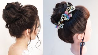 easy bun hairstyle for wedding gown