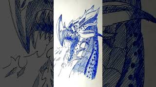 Epic Pen Sketch Dragon Drawing 🔥 | Glowing Anime Dragon Art #Shorts #sketch #pensketches #drawing