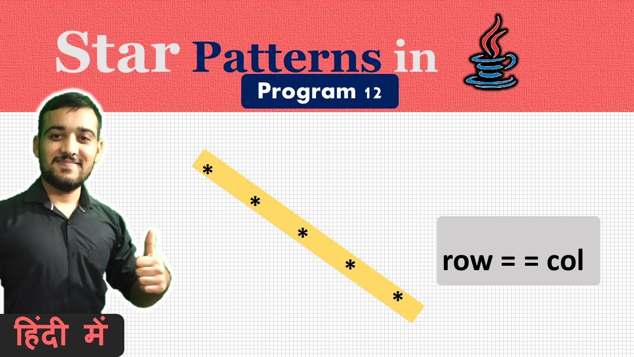 Star Pattern Program in Java - 12 | Coding Wallah - YouTube