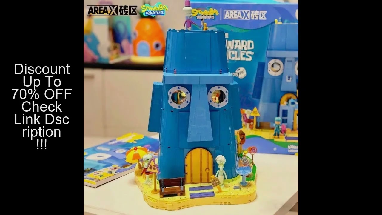 SpongeBob SquarePants Series Squidward Tentacles Stone House Assembled Building Block Toy Building M