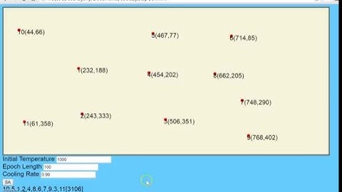 TSP Click and solve using Simulated annealing