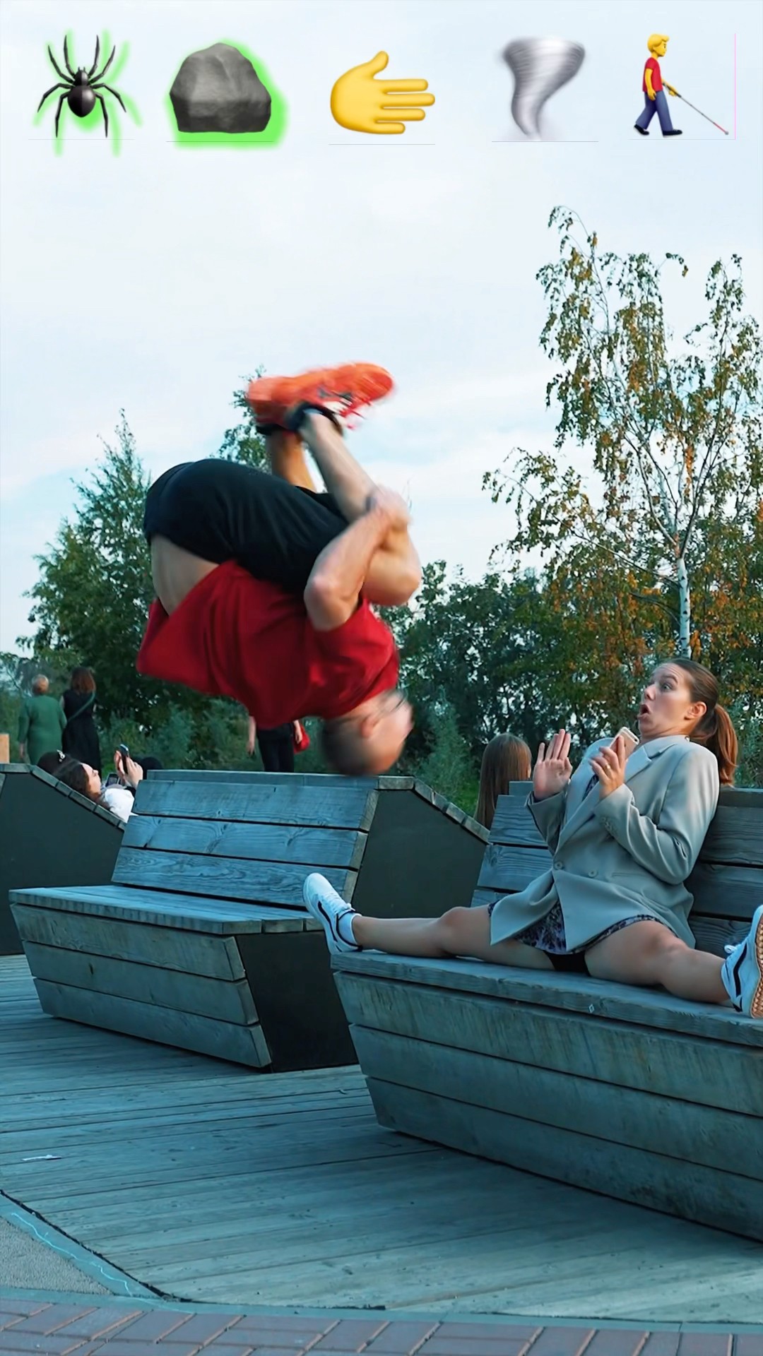 Stunts with Emojis pt.76??#kiryakolesnikov #prank #funny #comedy #stunt #parkour #flip
