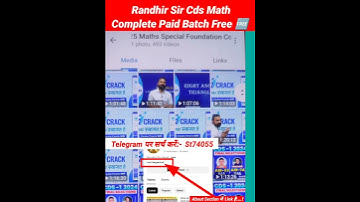 cds maths by randhir sir free on telegram | cds maths playlist randhir sir