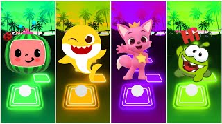 Cocomelon 🆚 Baby Shark 🆚 Pinkfong Hogi 🆚 OmNom | Cocomelon Tiles Hop EDM Rush