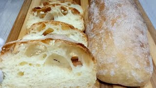 خبز الشيباتا الايطالي خفيف مثل القطن بمكونات متوفرة في كل بيت