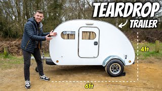 24hrs Overnight in Tiny Teardrop Trailer (Vintage Car Camping Set Up)