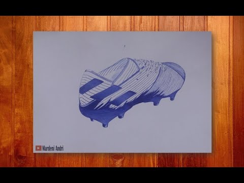 Ballpoint Pen Art Gambar  Sepatu  Adidas  Nemeziz 9 1 