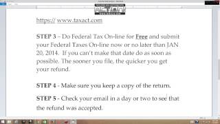 Free Faster Two Week Tax Refund For 2014 - 2015