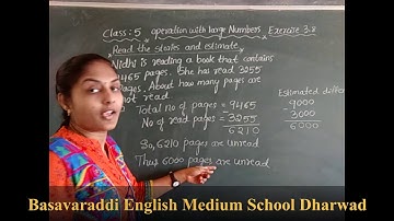 17-11-2020/5th/ std /maths Exercise 3.8 Operation With Large Nos/Basavaraddi English Medium School