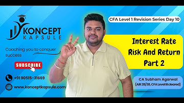 CFA Level 1 | Fixed Income | Interest Rate Risk & Return | Revision Day 10 Part 2| CA Subham Agarwal
