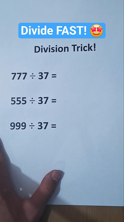Division Tips and Tricks | Easy Division Tricks for Large and Small Numbers!😎 #maths #math #tricks