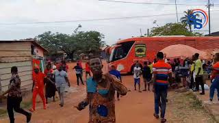 Arrival Of Kumasi Asante Kotoko Team, Fans lead them to Nsenkyire Sports Arena in Samreboi. 18/03/23