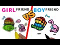 Among Us Crewmate chase after Among Us POP IT！Girlfriend vs Boyfriend Drawing Challenge