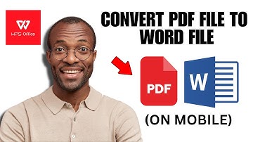 How To Convert PDF File To Word File On WPS Office App Using Mobile Phone