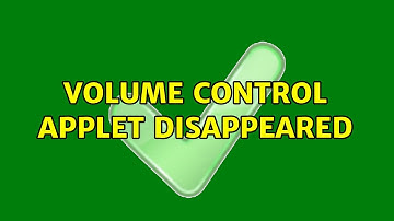 Ubuntu: Volume control applet disappeared