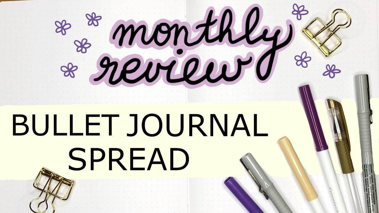 Monthly review bujo spread - Plan with me