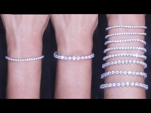 Diamond Tennis Bracelet Size Comparison With Prices! 5 Carat vs. 3 Ct, 10, 8, 7, 4, 2, 1 u0026 Tutorial