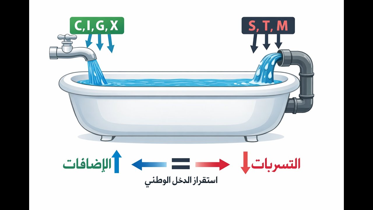 كيف يتحقق توازن الدخل الوطني؟ شرح نموذج الإضافات والتسربات