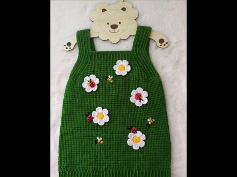 Tunus İşi Papatyalı Elbise🐞🐝 & Tunisian Daisy Dress🐞