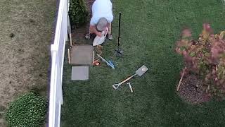 installing a 16" paver in the grass for my bird bath