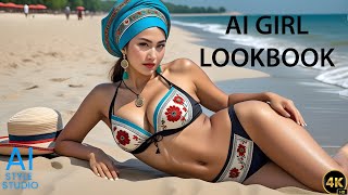 4K Ai Art Lookbook Video Of Ai Girl ｜ Uzbekistani Sunset ｜ Romantic Moments With A Sensual Girl