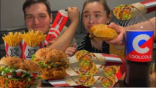 МУКБАНГ РОСТИКС КФС БУРГЕРЫ ЧИКЕНБУРГЕРЫ КАРТОШКА ФРИ ТВИСТЕРЫ MUKBANG KFC BURGER ASMR