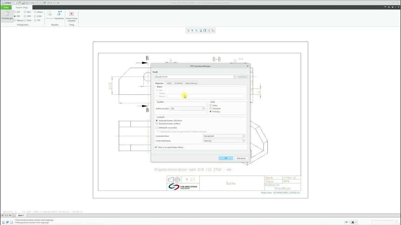 PDF exportieren in Creo YouTube