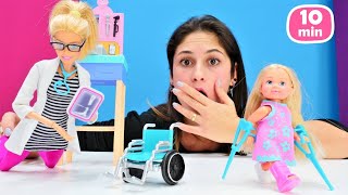 Barbie videoları. Olamaaaz! Steffie parkta oynarken ayağını kırıyor. Barbie oyunları