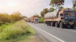 "Truck Convoy : Back-to-Back Big Rigs on the Open Road!"