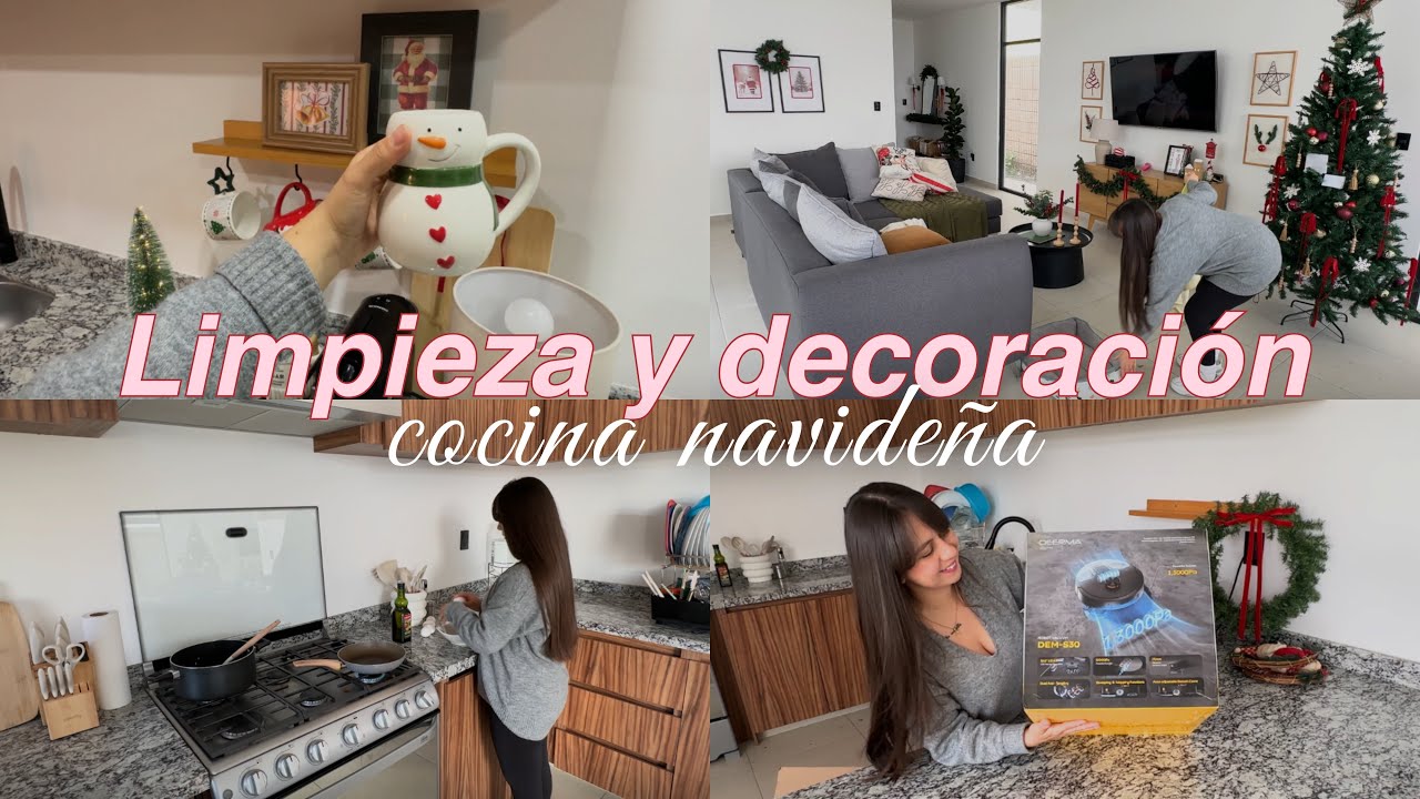 ✨TRANSFORMÉ MI COCINA para Navidad | Limpieza y decoración real *de caos a orden*  🎅🏻vlogmas🎄