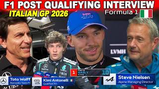 F1 Post Qualifying Interview| 2026 Italian Grand Prix |Wolff, Steve Nielsen, Antonelli, Pierre Gasly Update