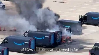 Amazon Electric Vans Ignite In Houston Heat  Rivian Rules Out Battery Fault thumbnail