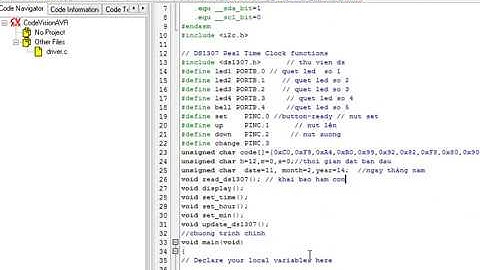 Đồng hồ thời gian thực DS1307 và atmega16