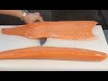 How To Fillet a Whole Salmon -How To Make SASHIMI Series