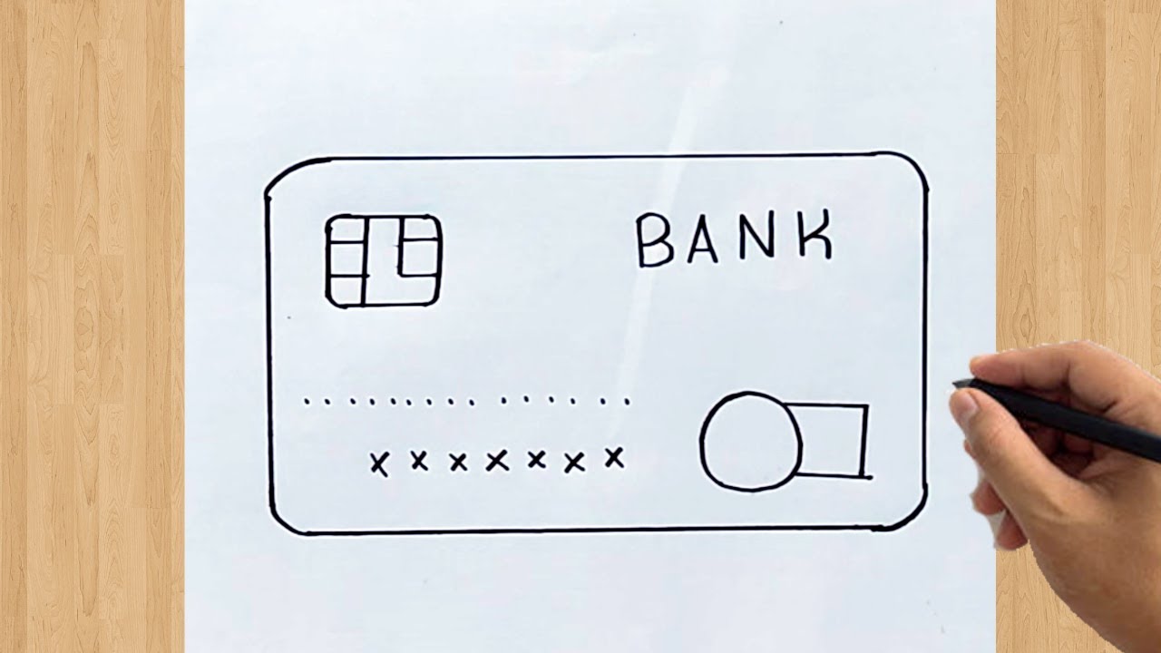 How to Draw a Credit Card Drawing Easy Step by Step Tutorial ...