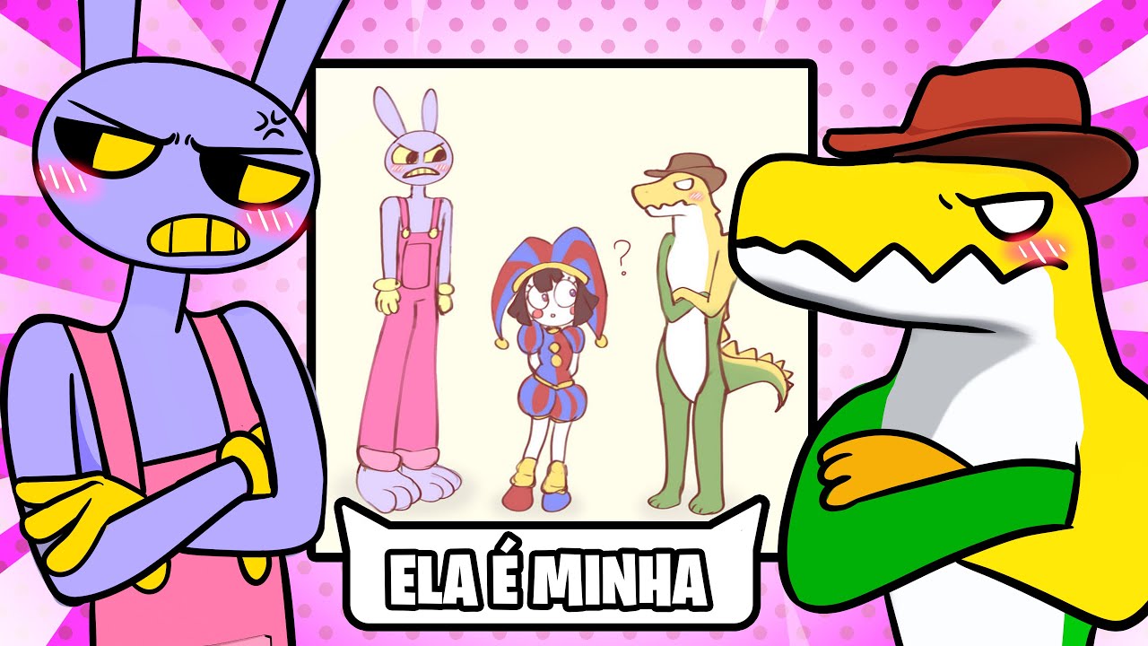 Jax e Gummigoo BRIGAM NESSE REACT DE IMAGEM DA POMNI no The Amazing Digital Circus VR