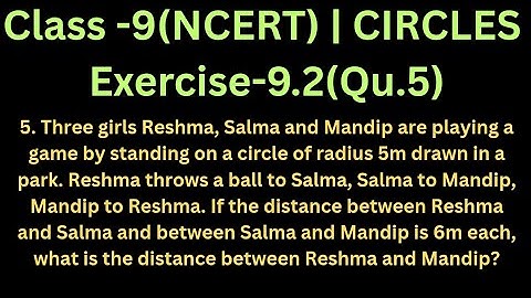 129. CIRCLES || NCERT class 9 || Exercise 9.2 (Qu.5)