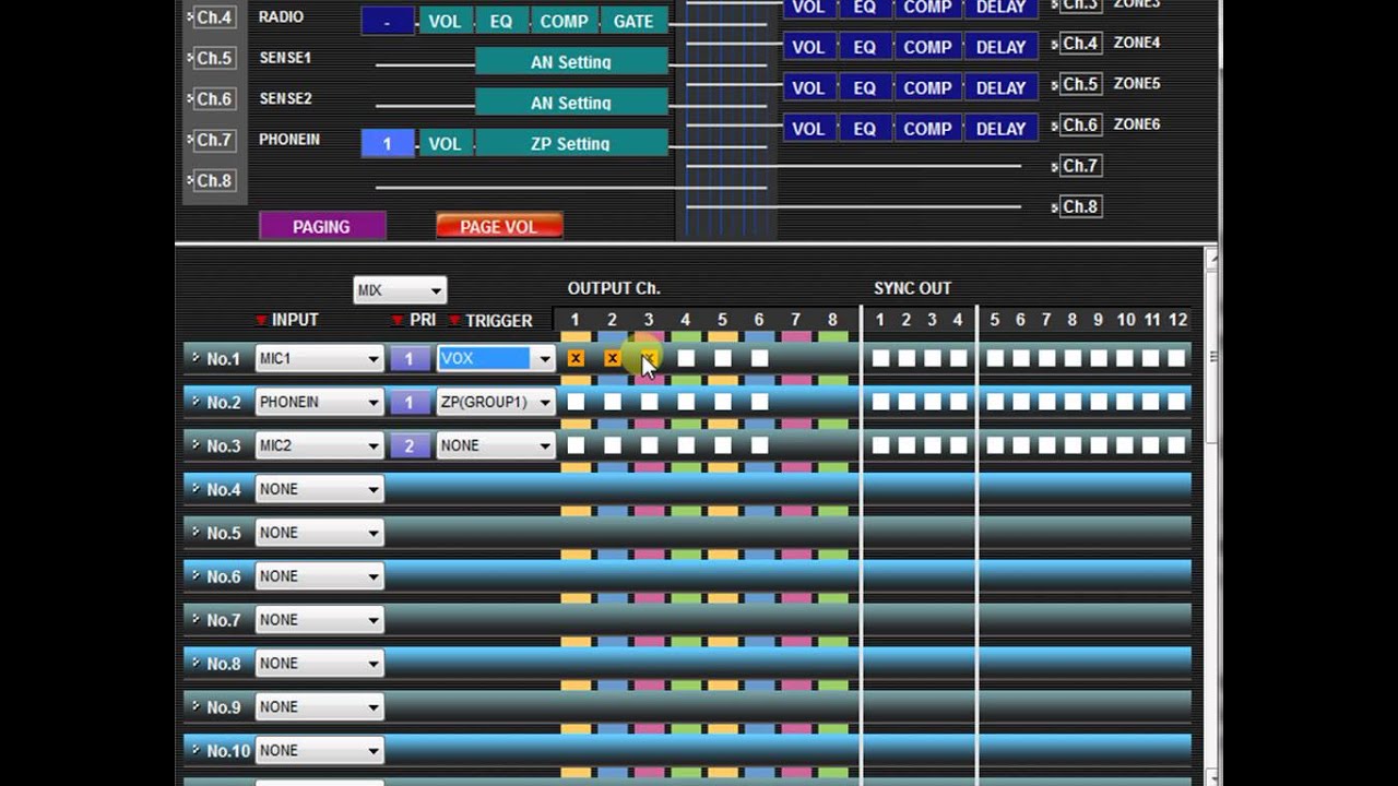 Toa 9000m2 Software Part 11 Paging Settings Youtube