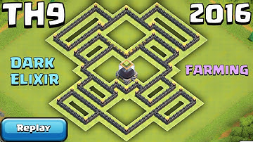 Clash of Clans TH9 Farming Base + REPLAYS [Dark Elixir Base] 2016 | Town Hall 9