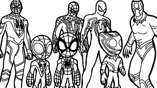 🔴COLORING Marvel's Spider-Man, Miles Molares, marvel’s spidey and his amazing friends, black panther